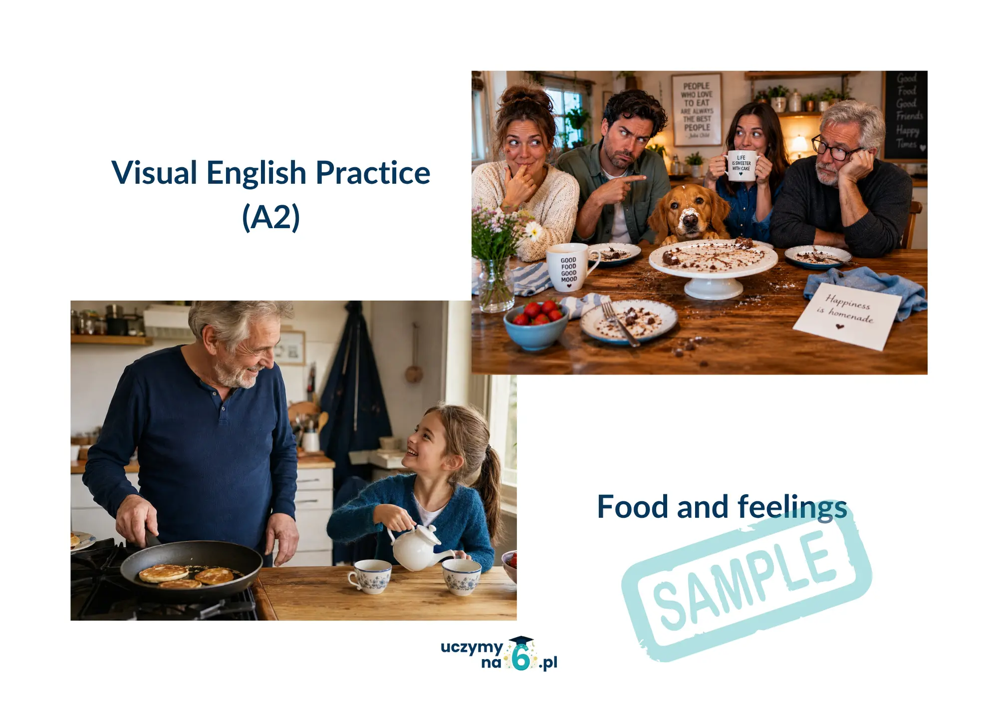Visual English Practice (A2 / #1) - Food and Feelings